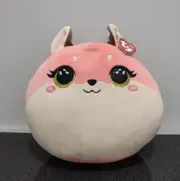 TY Beanie Boos Squish-a-Boo - Roxie the Pink Fox 10" 25cm BNWT Mint Condition