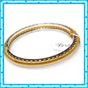 Brighton Primavera Hinged Silver Brushed Gold Bangle Bracelet NWT $88
