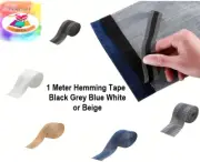 1 m Hemming Tape Fabric Fusing Self-Adhesive Iron-on 25mm wide Black White Blue