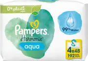 Pampers Harmonie Aqua Baby Wet Wipes 4x48pcs