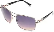 [GUESS] GU0015928B63 Gold Metal Navigator Full Rim Women UV Protection Sunglass, shiny rose gold, 63
