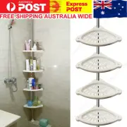 4 Tier Telescopic Bathroom Shelf Adjustable Wall Corner Shower Rack Organizer DF