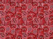 Red Bandana Table Runner, Dresser Scarf, Unlined, Size 40”L X 14” W