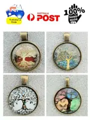 KEYRING NECKLACE TREE OF LIFE CHAKRA LIFE SYMBOL HANDMADE IN AUSTRALIA