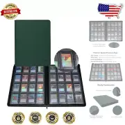 Stylish Green 16-Pocket Toploader Binder for MTG and TCG Cards - 640 Capacity