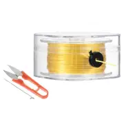 55Yard Flat Stretchy Bracelet String 0.8mm Elastic Beading Cord Gold Tone