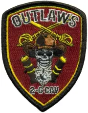 US ARMY D TROOP 2nd SQUADRON 6th CAVALRY OUTLAWS PATCH