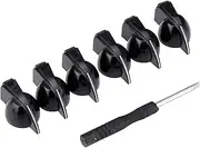 Musiclily Pro 1/4 Inch Universal Fitting Solid Knobs Guitar Amplifier Effect Pedal Chicken Head Pointer Knobs with Set Screw,Black (Set of 6)