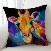 Animal Art Painting Giraffe Cushion Cover
