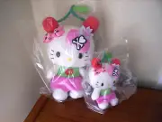 Tokidoki Hello Kitty Plush Midnight Metropolis Set of 2 Beary Cherry 10" & 6"