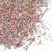 GORGECRAFT 1 Box 90G Rainbow Nonpareils Non Edible Decorative Sprinkles 2mm Glass Non Pareils Faux Candy Dot Sprinkles Caviar Beads for Polymer Clay Art Decoration Resin Art Crafts Faux Donuts Cakes