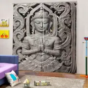 Great Buddha Of Mercy 3D Curtain Blockout Photo Printing Curtains Drape Fabric