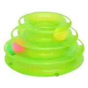 2Pcs Interactive 3 Layers Tower of Tracks Balls Cat Toy(Green)