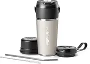 [NutriBullet] Flip Portable Blender with Insulated Cup, Cordless, Matte Linen, NBPB50350LIN