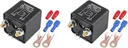 Binxind 2X WM686 DC 12V Relay Battery Isolating Relay 12V / 120A Load for Car Trucks Car with Wiring Terminal