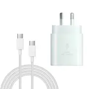 25W Super FAST Charger Genuine Original SamsungNote S8/10/S20/S20/S21+ White