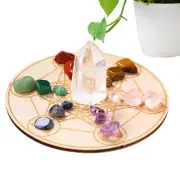 Crystal Ornament Stones Crystals And Healing Stones Set With Geometry Grid Plate