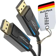 KabelDirekt – 4K & 8K DisplayPort Cable, 240Hz – 5X 5m – Available in 1-5m – DP Cable for All DisplayPort Connections (DP 1.4, Achieves 8K@60Hz on PCs, Laptops, Gaming Monitors, Black)