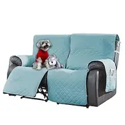 Loveseat Reclining Couch Covers Non-Slip Pet Cover for 2 Seat Reclining with Elastic Straps, Split Reclining Loveseat Cover Recliner Furniture Protector