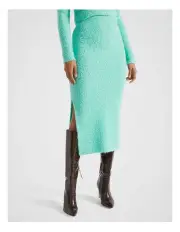 [Seed Heritage] Boucle Knit Midi Skirt in Opal Marle