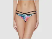 $44 Rip Curl Women White Floral Strappy Low Rise Bikini Bottom Swimwear Size XL