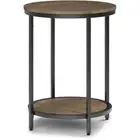 Simpli Home Jenna Industrial 18 " Metal Round Accent Side Table in Warm Gray