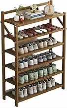 Home Folding Bamboo Shoe Rack 6 Tier No Installation Required Shoe Shelf Durable and Versatile Shoe Organizer Shelf Holder Storage 24-30 Pair for Front Door Entrance Balcony