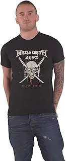 [Rock Off officially licensed products] Megadeth T Shirt Crossed Swords Band Logo Official Unisex Black