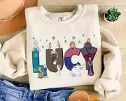 Frozen Personalized Name T-Shirt, Disney Elsa, Anna, Olaf, Kristoff, and Sven Cu