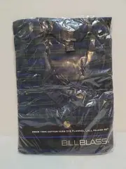 Bill Blass Mens 100% Cotton Flannel Pajama Set Blue Green Size XL