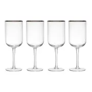 4pc Mikasa Sorrento Crystal White Wine Glass Set 400ml