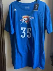NEW Adidas OKC Oklahoma City Thunder Kevin Durant 35 Shirt Blue Men Sz Large NBA