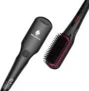 MiroPure Ionic Hair Straightener Brush Ionic Black 2 in 1 LED Display Comb Tooth