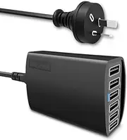 USB Charging Station, 60W Multiport USB Charger USB Charger Station 6-Port Multi-Port Desktop USB Charging Hub High Speed Travel Wall Charger with iSmart Technology for Smartphone Tablets and More