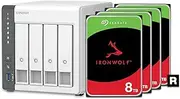 QNAP 4 Bay NAS with 24TB Storage Capacity, Preconfigured RAID 5 Seagate IronWolf Drives Bundle, 2.5GbE Ports (TS-433-4G-48ST-US)