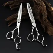 Hair Cutting Scissors, 6 Inch Professional Steel Upscale Gem Haircut Thinning Barber Hair Cutting Shears Hairdresser Scissors Set