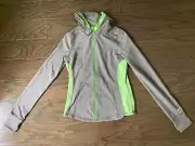 New With Tags Hollister Gray Green Long Sleeve Zip Jacket Spirt Athletic Workout