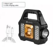 LED Torch Flashlight High Power Spotlight Rechargeable Solar Charging Waterproof