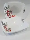 ❤️ 2-pk Corelle KYOTO LEAVES 1.4-Qt SERVING BOWLS Japanese Watercolor Red Gray