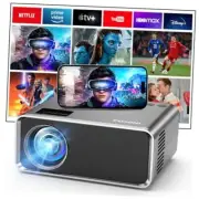 Projector with WiFi and Bluetooth, Upgraded 5G Portable Projectors 4K Black