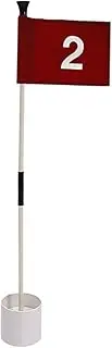 Lljsszr Golf Putting Green, Golf Flagpoles Golf Flags Portable Practice Putting for Indoor and Outdoor Golf, Golf Alignment Guide