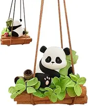 Swing Panda Car Pendant, Auto Aromatherapy Swinging Panda Ornament, Lanyard Design Auto Interior Accessories for Trucks, Sedans, Small Cars, SUVs, and RVs
