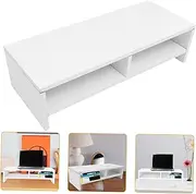 TEHAUX Double Computer Lifting Rack Sleek Desk Monitor Stand for Laptop Accessories Efficient Storage for Clutter Workspace Sturdy Construction