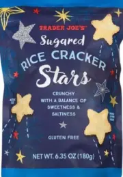 Trader Joe's 6.35 oz Sugared RICE CRACKER STARS Crunchy Sweet Salty *BB 11/2025*
