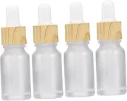 FRCOLOR 4Pcs Portable Refillable Essential Oil Dropper Bottles Glass Containers for Travel for Fragrances Massage Oils DIY Perfumes Durable Easy to Use