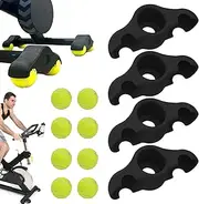 Cycling Snap Rocker Feet Adapters | 4X Portable Home Workout Equipment with 8 Pack Tennis Balls | Stationary Bike Stand Core Rocker Feet, Core Workout Equipment