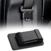 Car Interior Seat Belt Holder - 1 Pack Stabilizer Clip Prevent Noise - Universal Comfort Auto Shoulder Neck Strap Positioner (Black, One Size)