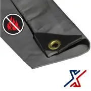 20 x 14 Silver Color 12 Mil Fire Retardant Heavy Duty Tarp / Canopy by X1Tools