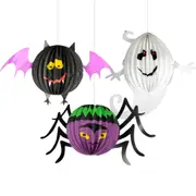 Halloween Bat, Ghost and Spider Paper Lanterns (Pack of 3)