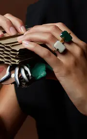 [Aliita] 9K Yellow Gold Agate Ring